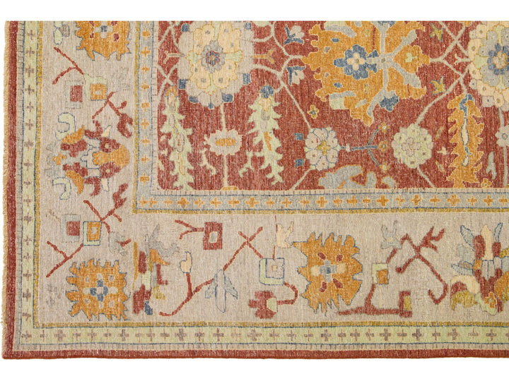 Modern Indian Artisan Wool Rug 10 X 13