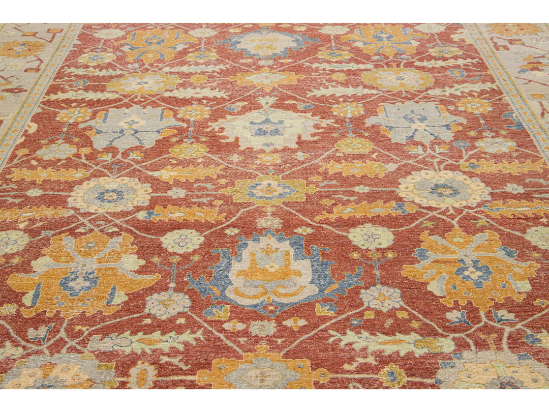 Modern Indian Artisan Wool Rug 10 x 13