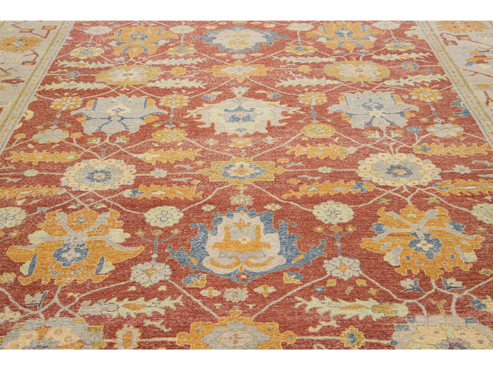 Modern Indian Artisan Wool Rug 10 x 13