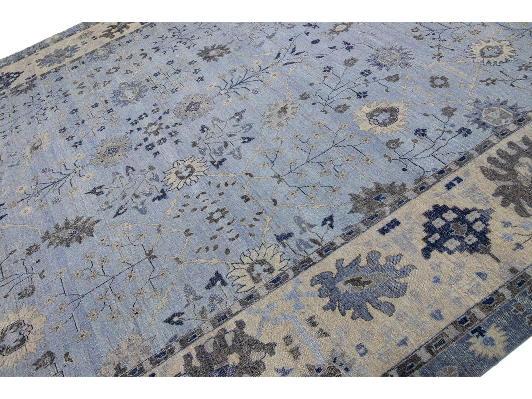 Modern Indian Artisan Wool Rug 12 X 15