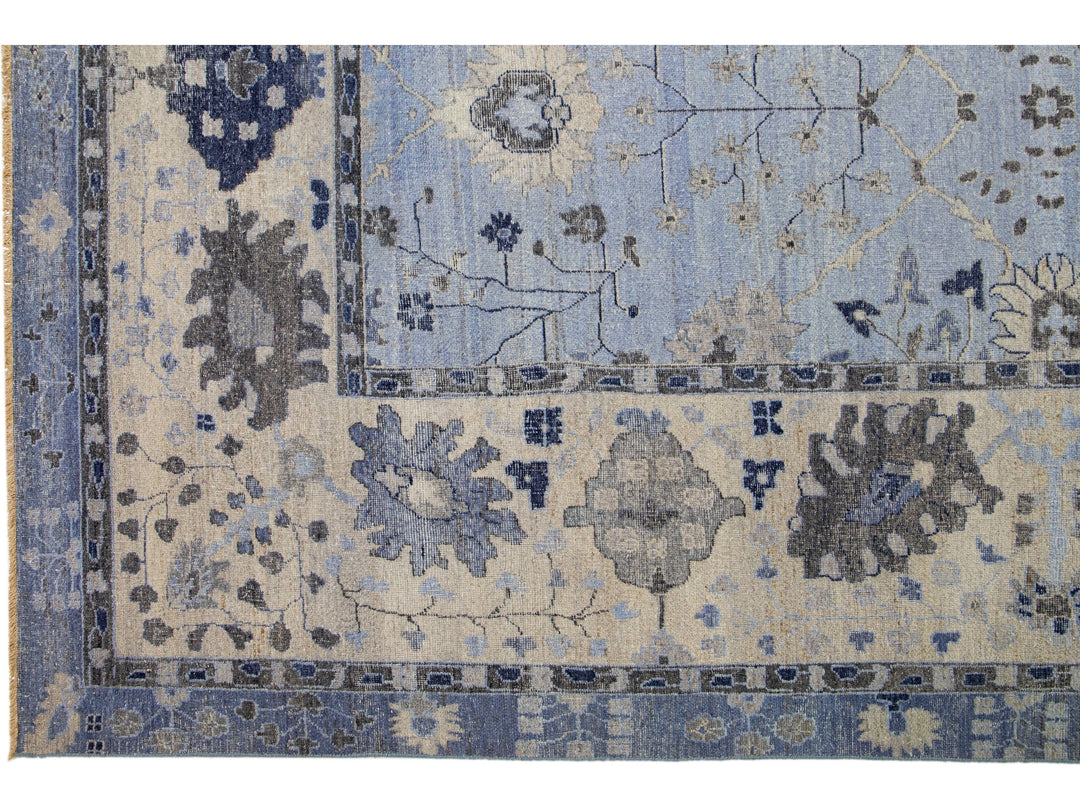 Modern Indian Artisan Wool Rug 12 X 15