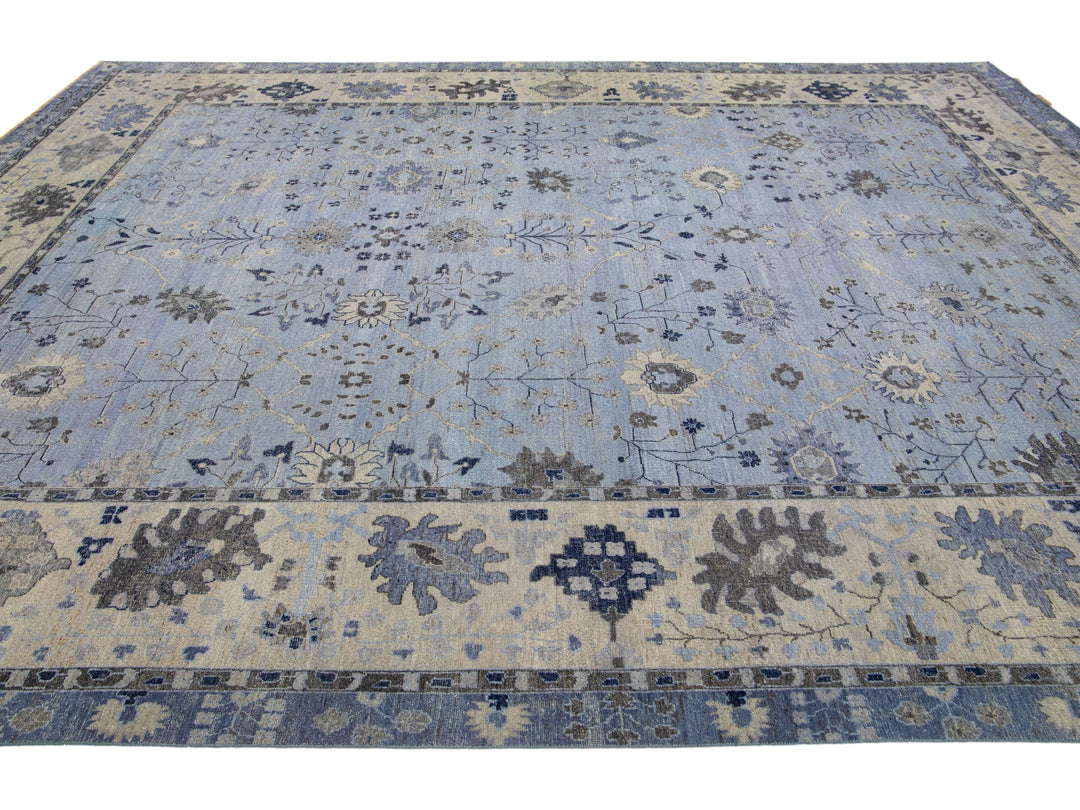 Modern Indian Artisan Wool Rug 12 X 15