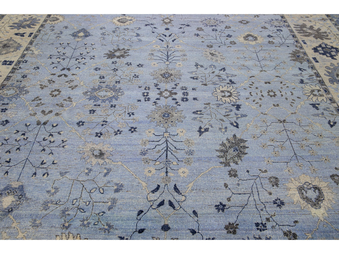 Modern Indian Artisan Wool Rug 12 X 15