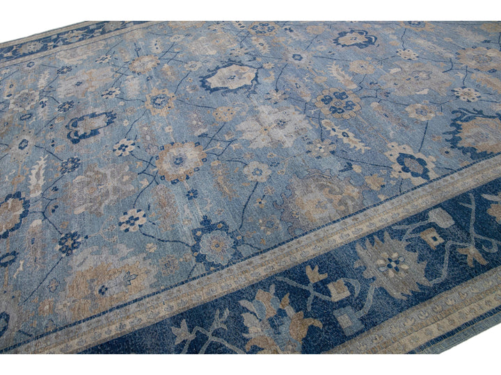 Modern Indian Artisan Wool Rug 15 X 19