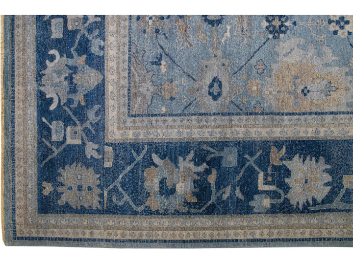 Modern Indian Artisan Wool Rug 15 X 19