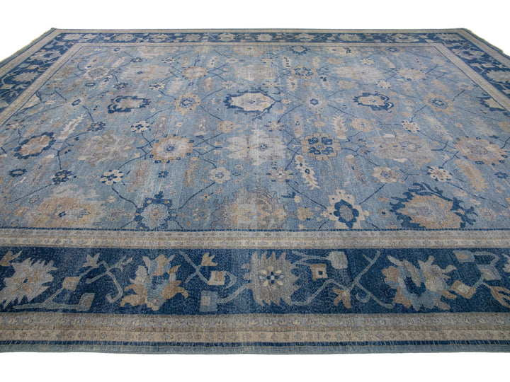 Modern Indian Artisan Wool Rug 15 X 19