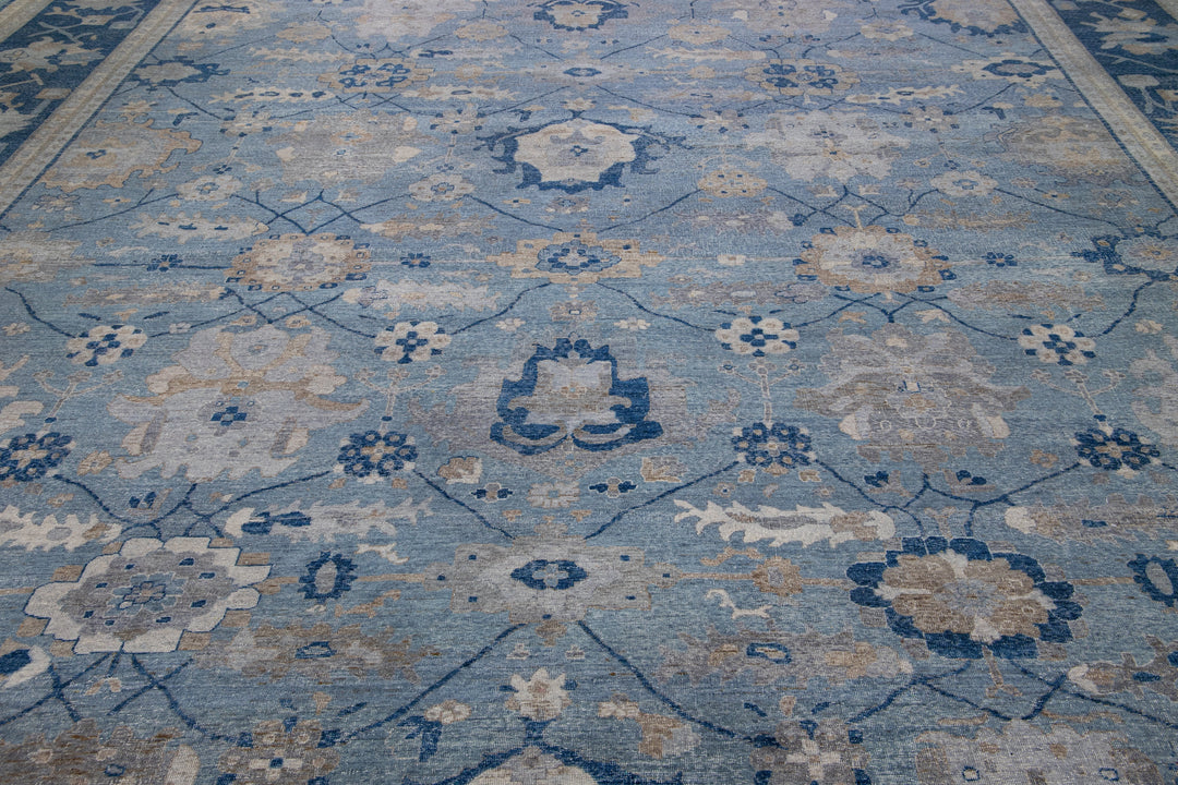 Modern Indian Artisan Wool Rug 15 X 19