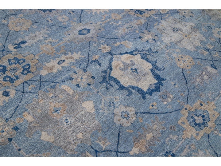 Modern Indian Artisan Wool Rug 15 X 19