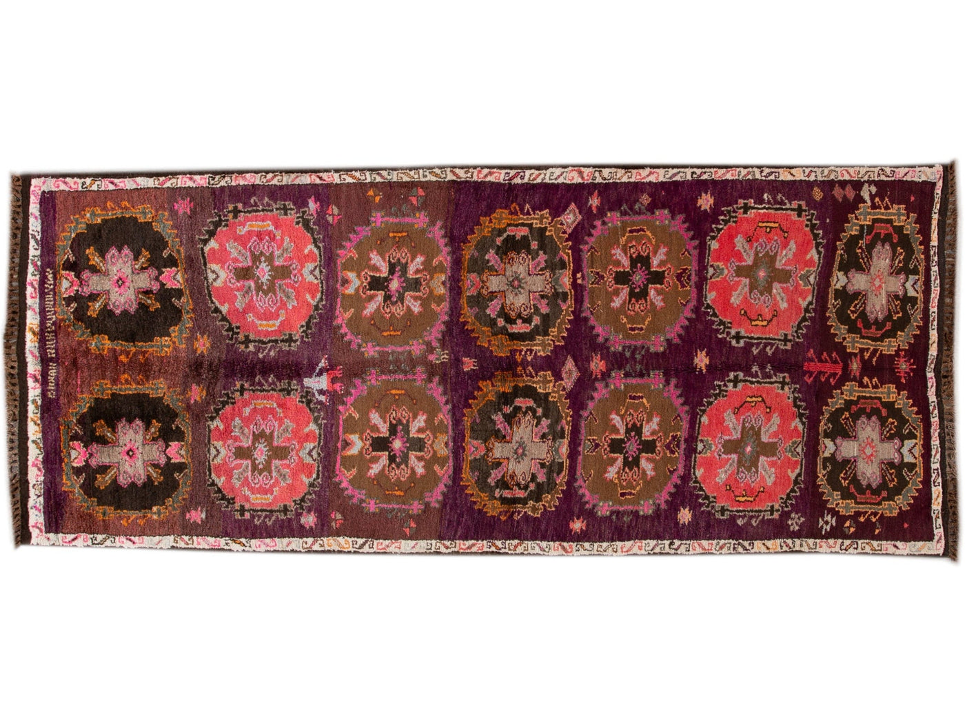 Vintage Turkish Tribal Wool Runner 5 X 12