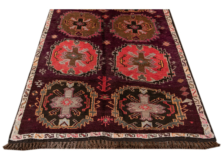 Vintage Turkish Tribal Wool Runner 5 X 12