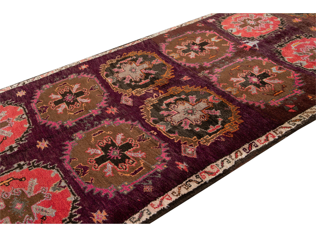 Vintage Turkish Tribal Wool Runner 5 X 12