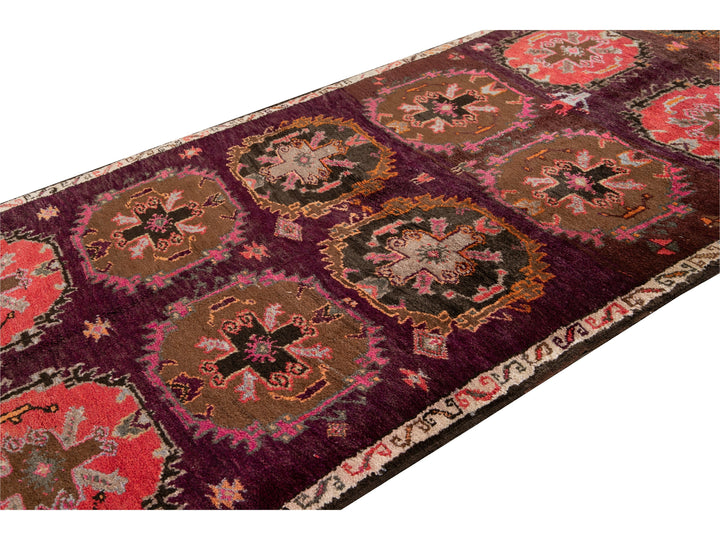 Vintage Turkish Tribal Wool Runner 5 X 12
