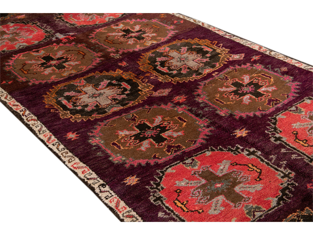 Vintage Turkish Tribal Wool Runner 5 X 12