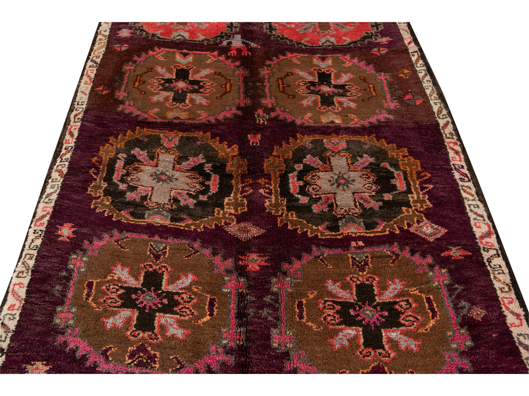 Vintage Turkish Tribal Wool Runner 5 X 12