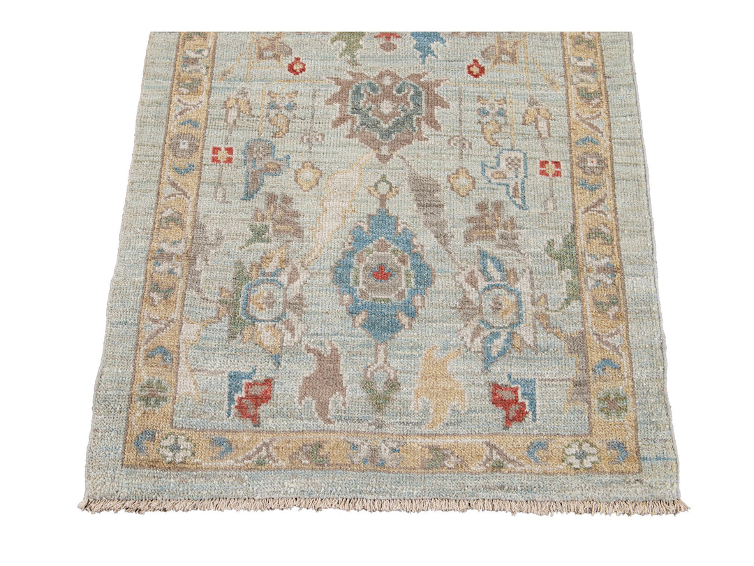 Modern Sultanabad Wool Runner 3 X 19