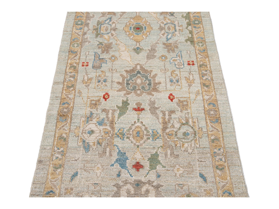 Modern Sultanabad Wool Runner 3 X 19
