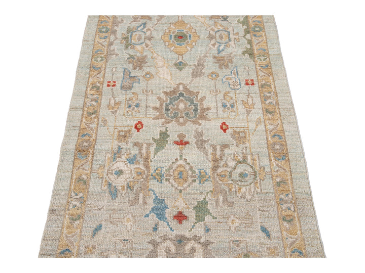 Modern Sultanabad Wool Runner 3 X 19