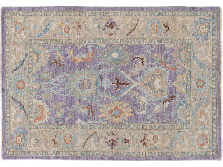 Modern Sultanabad Wool Rug 6 X 9
