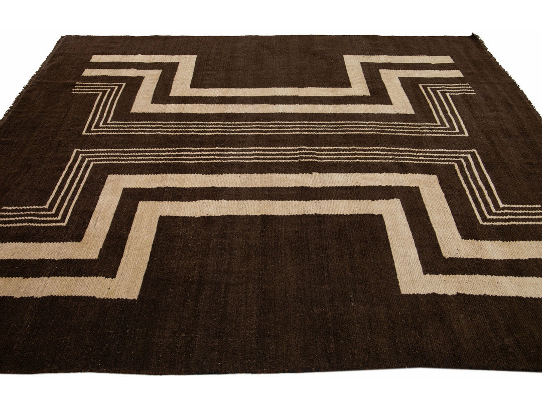 Modern Art Deco Wool Rug 7 X 9