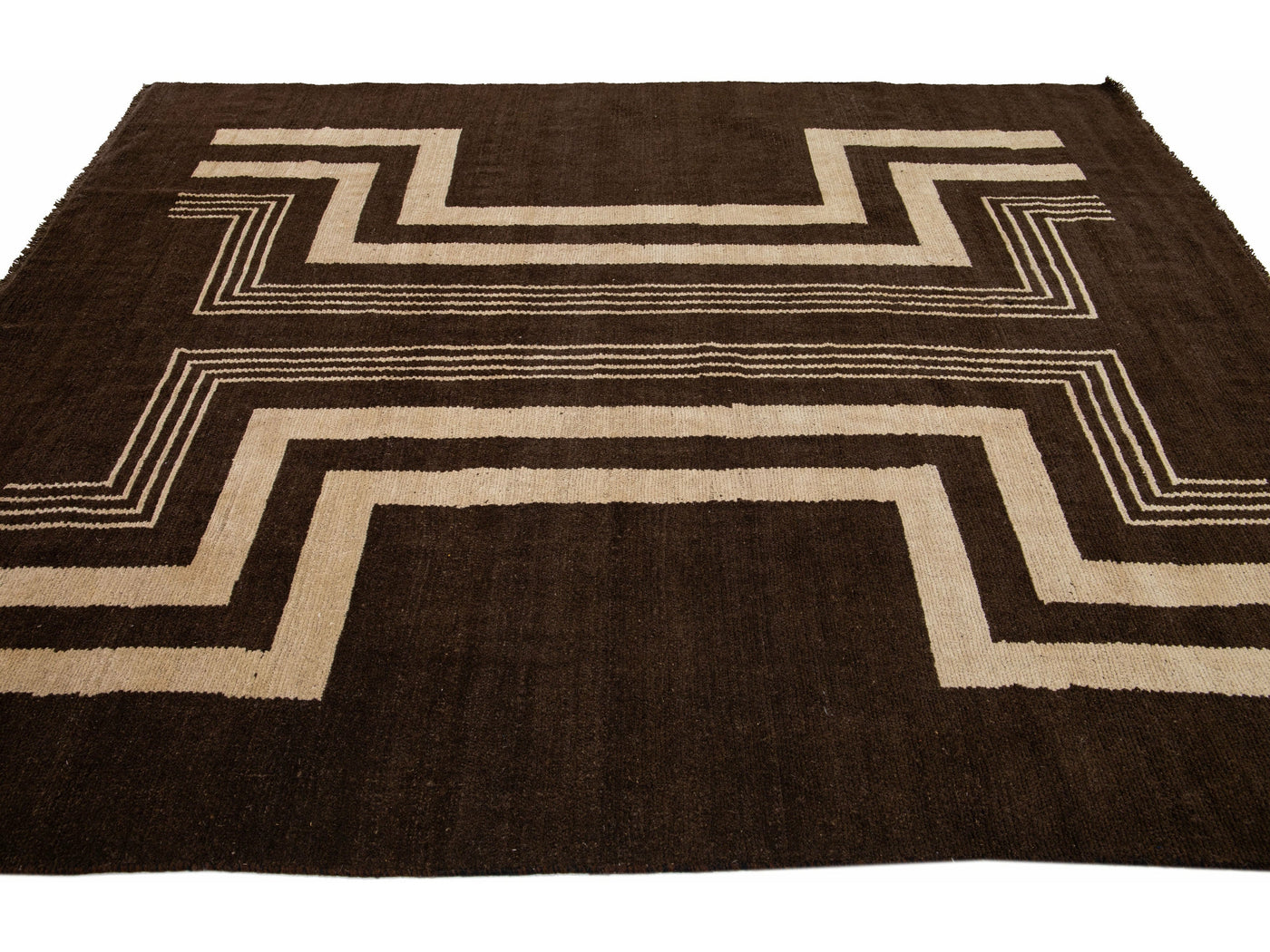 Modern Art Deco Wool Rug 7 X 9