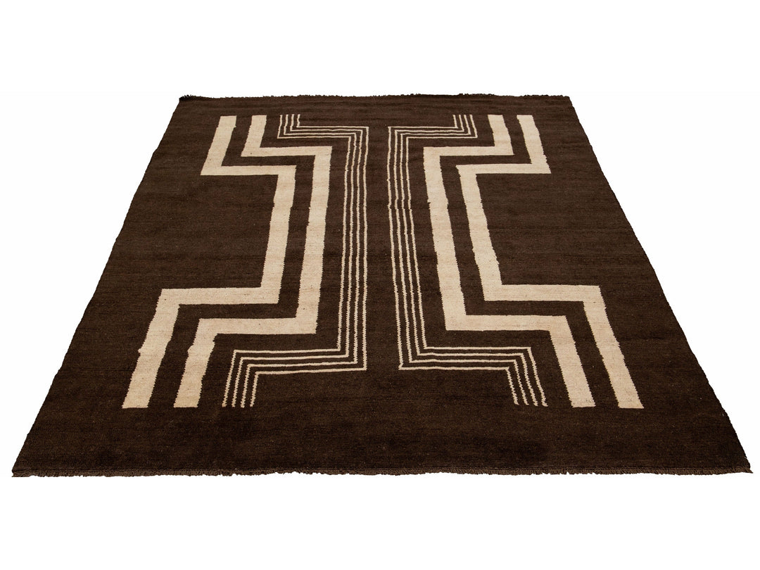 Modern Art Deco Wool Rug 7 X 9