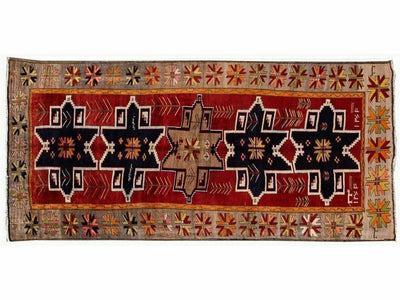Vintage Azeri Wool Runner 5 x 12