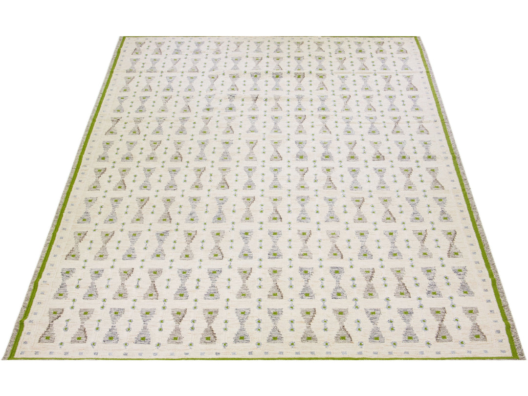 Modern Swedish Wool Rug 8 X 10