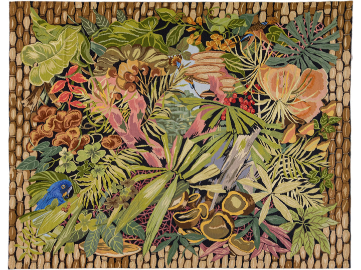 Vintage Portuguese Aubusson Wool Rug 8 X 10