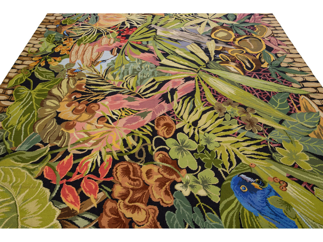 Vintage Portuguese Aubusson Wool Rug 8 X 10
