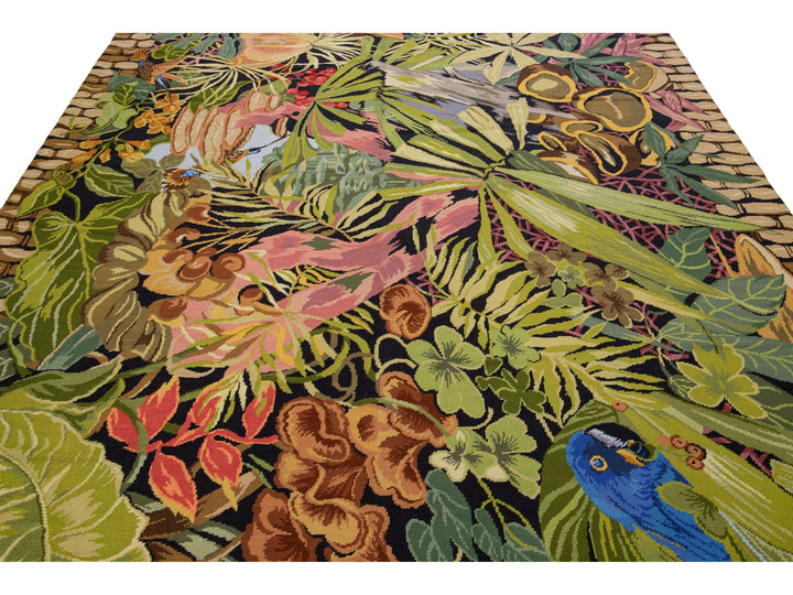 Vintage Portuguese Aubusson Wool Rug 8 X 10