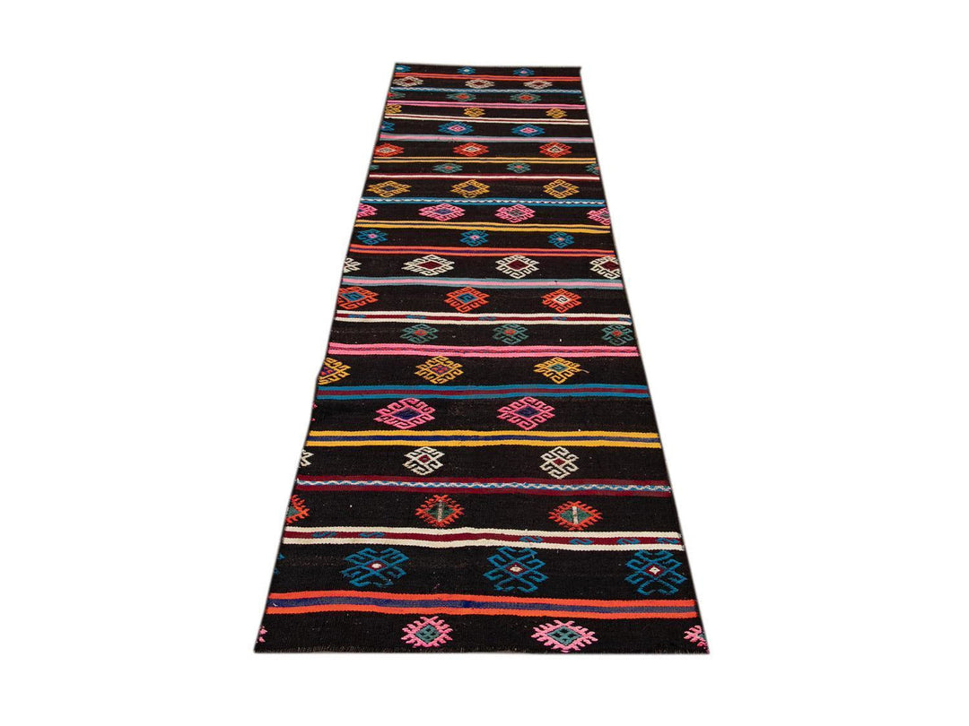 Vintage Kilim Wool Runner  3 X 10