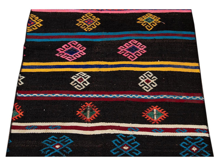 Vintage Kilim Wool Runner  3 X 10