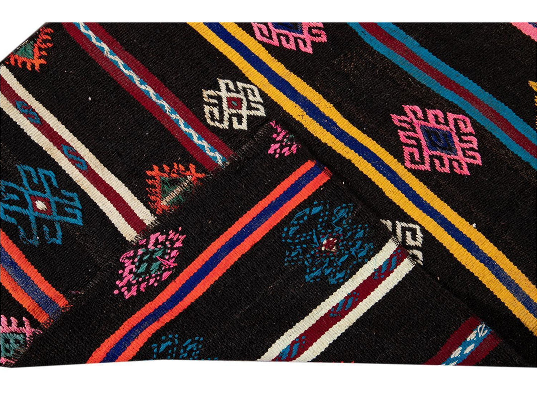 Vintage Kilim Wool Runner  3 X 10