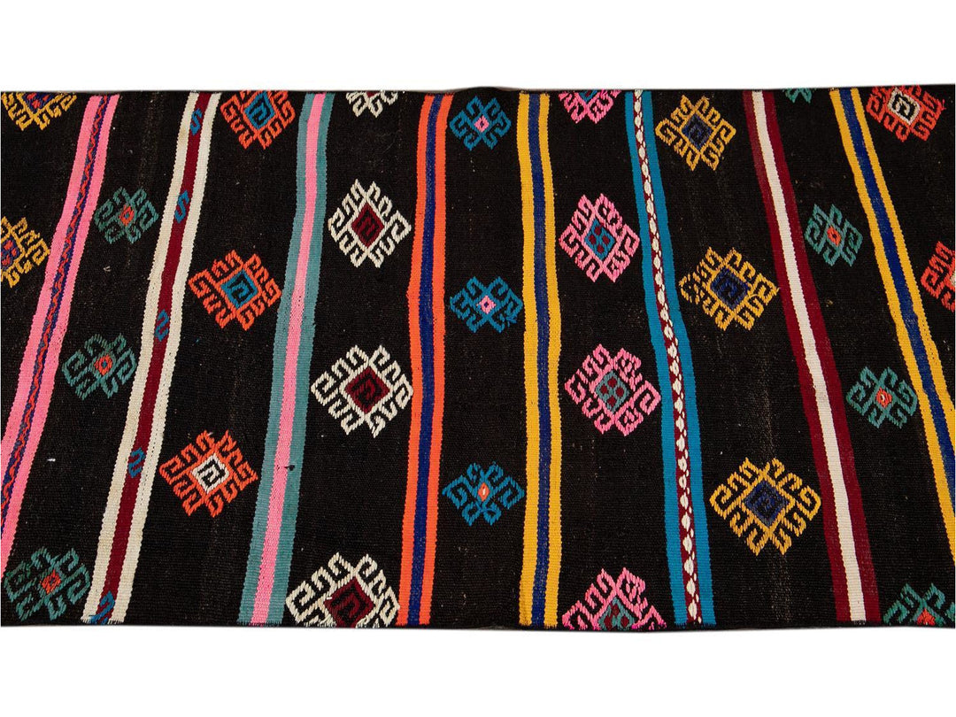 Vintage Kilim Wool Runner  3 X 10