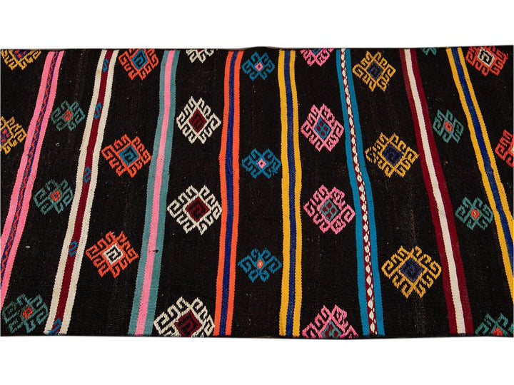 Vintage Kilim Wool Runner  3 X 10