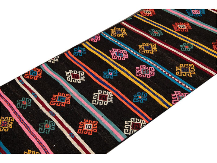 Vintage Kilim Wool Runner  3 X 10