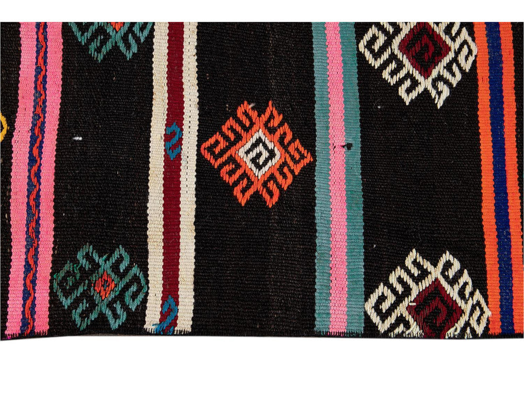 Vintage Kilim Wool Runner  3 X 10