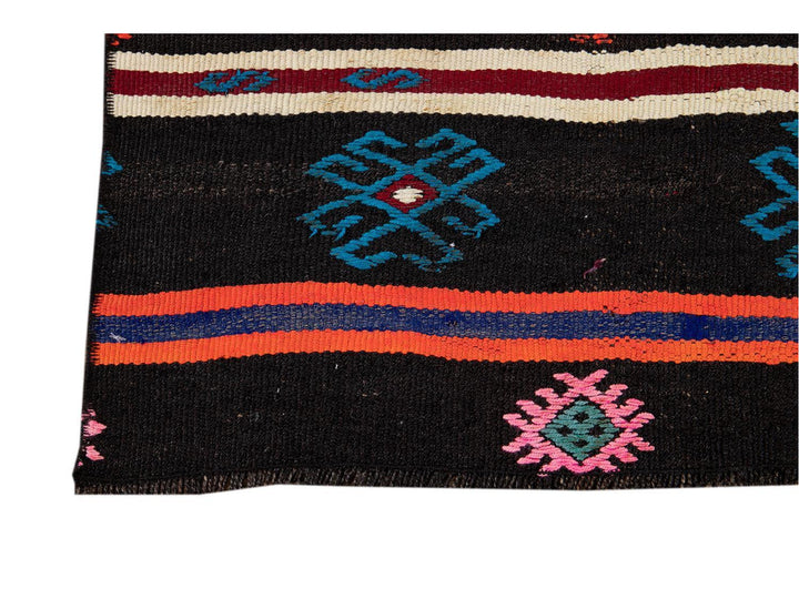 Vintage Kilim Wool Runner  3 X 10