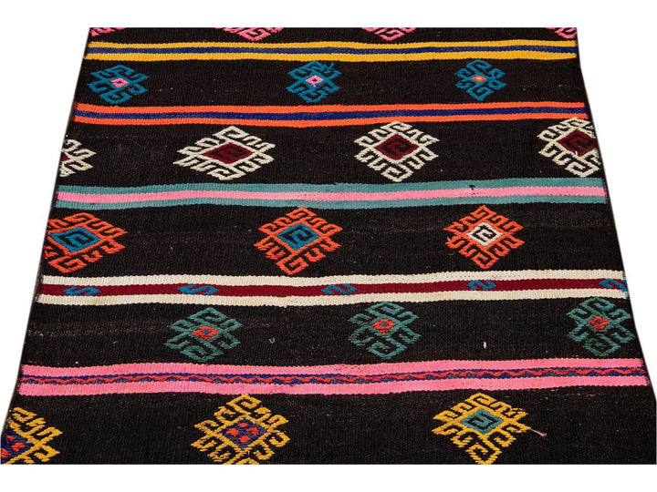 Vintage Kilim Wool Runner  3 X 10