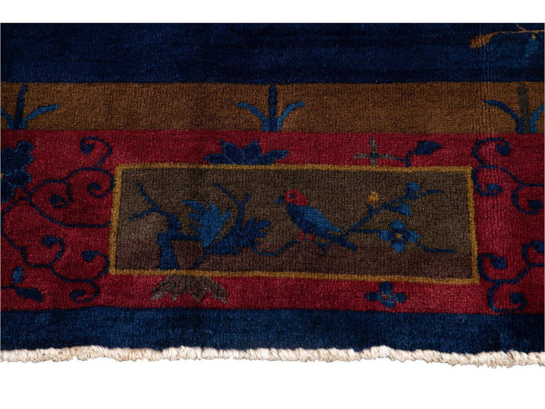 Antique Chinese Art Deco Wool Rug 9 X 11