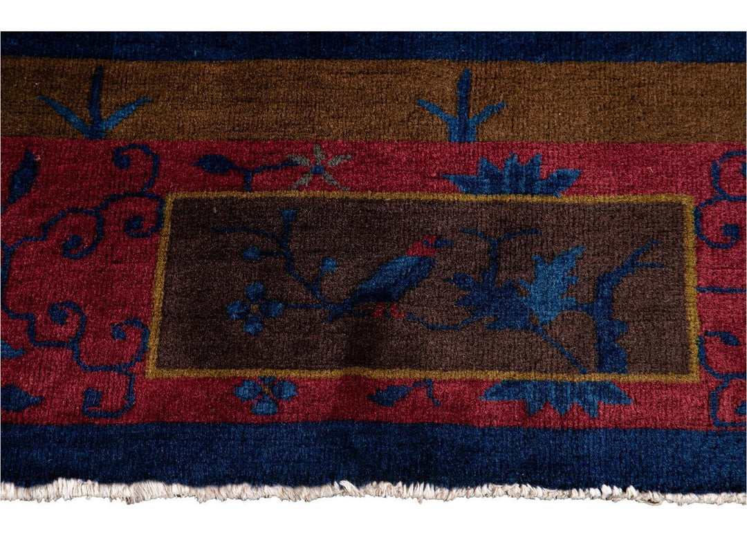 Antique Chinese Art Deco Wool Rug 9 X 11