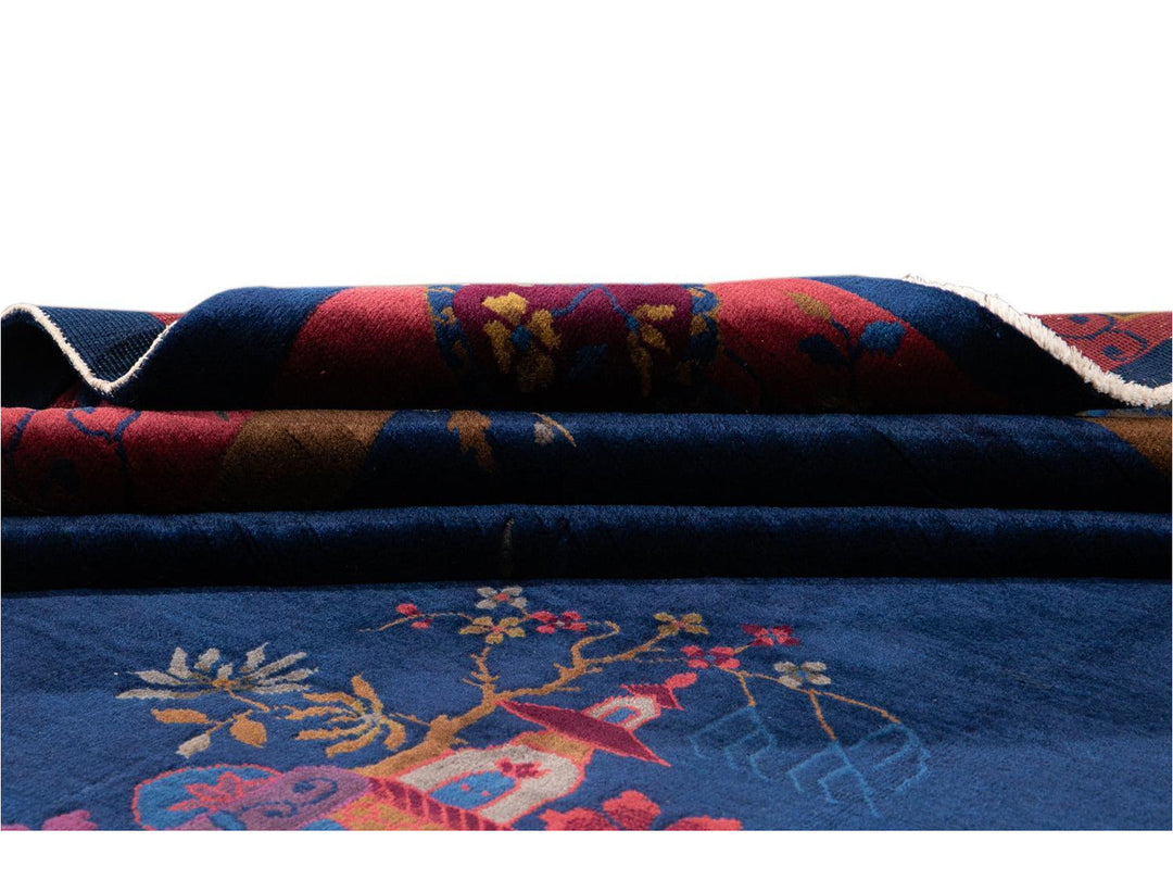 Antique Chinese Art Deco Wool Rug 9 X 11
