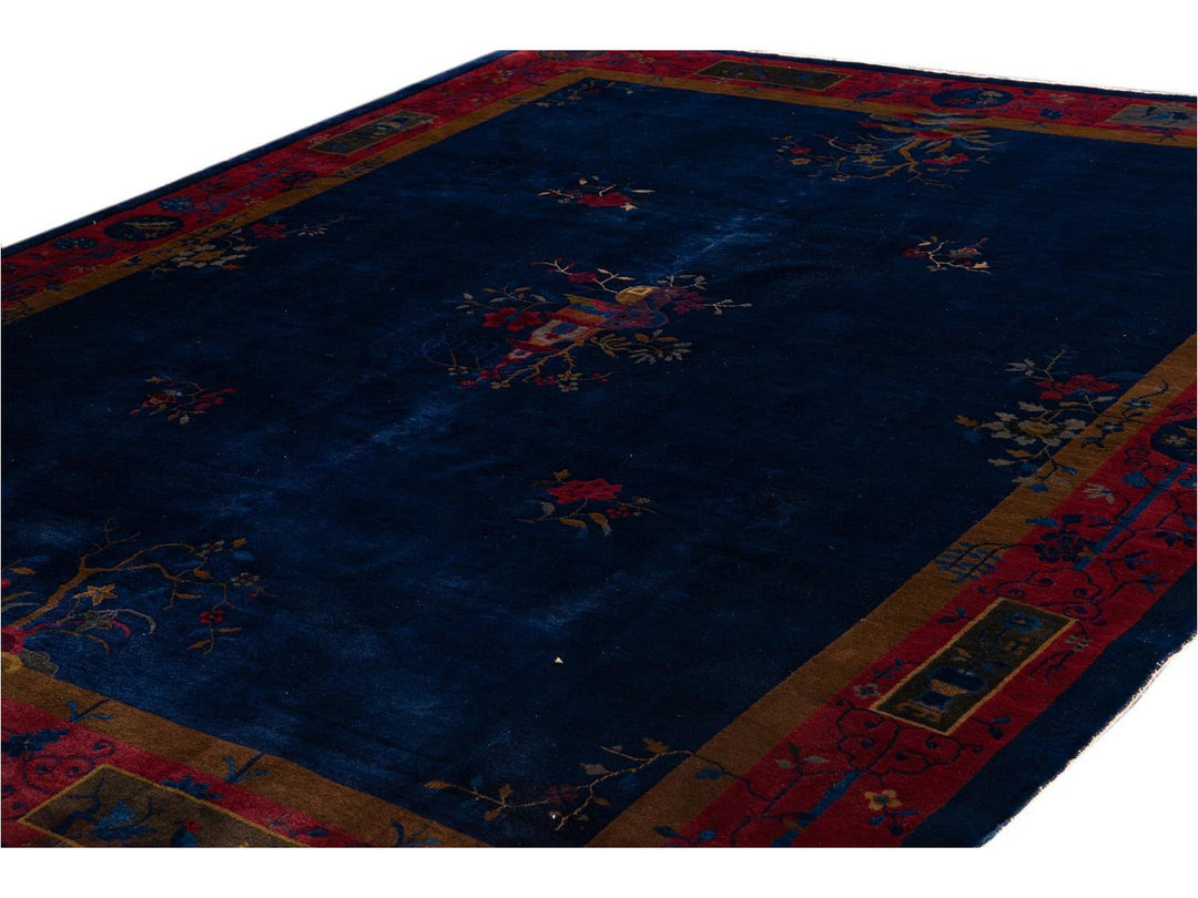 Antique Chinese Art Deco Wool Rug 9 X 11