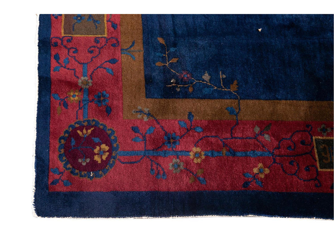 Antique Chinese Art Deco Wool Rug 9 X 11