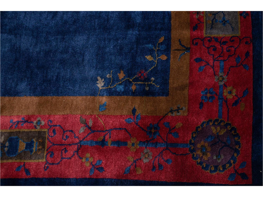 Antique Chinese Art Deco Wool Rug 9 X 11