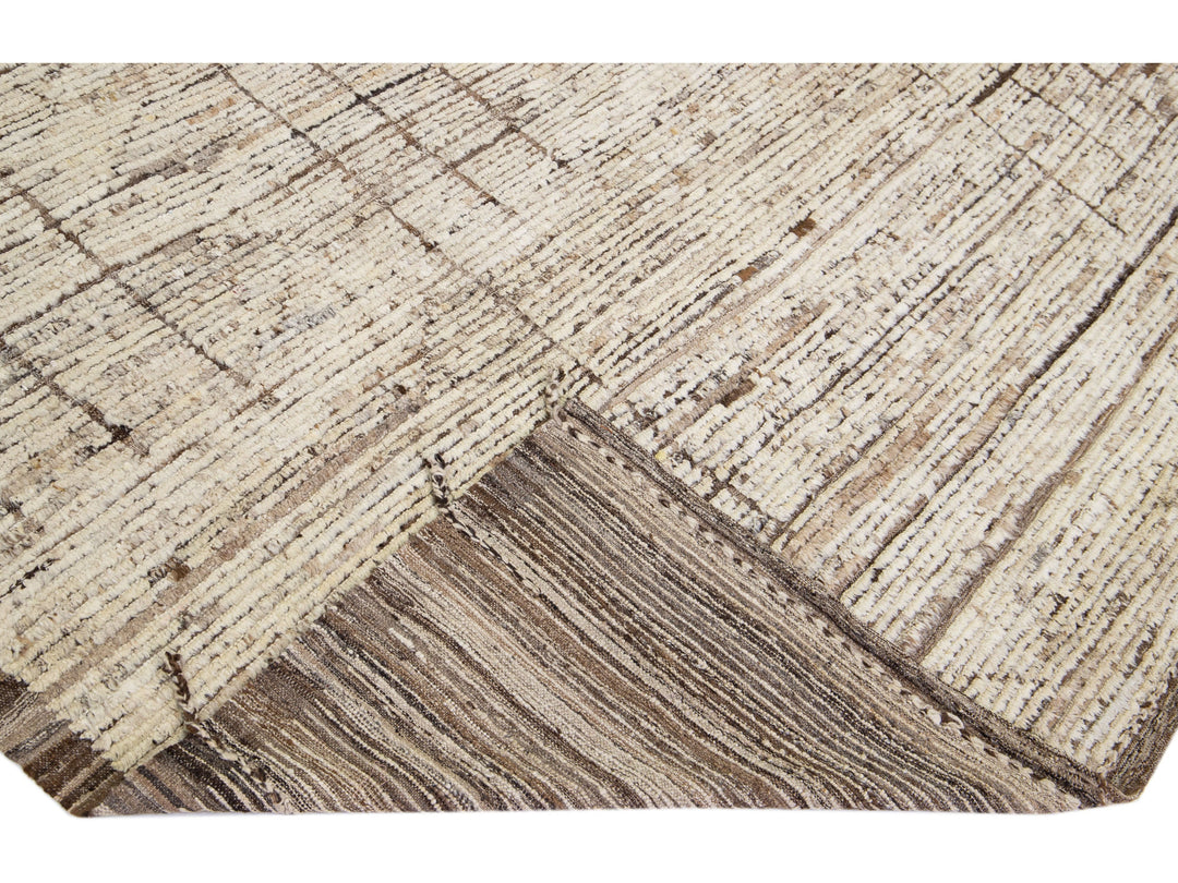 Modern Moroccan Wool Rug 12 X 13