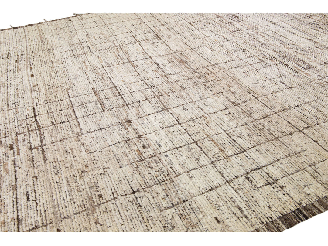 Modern Moroccan Wool Rug 12 X 13