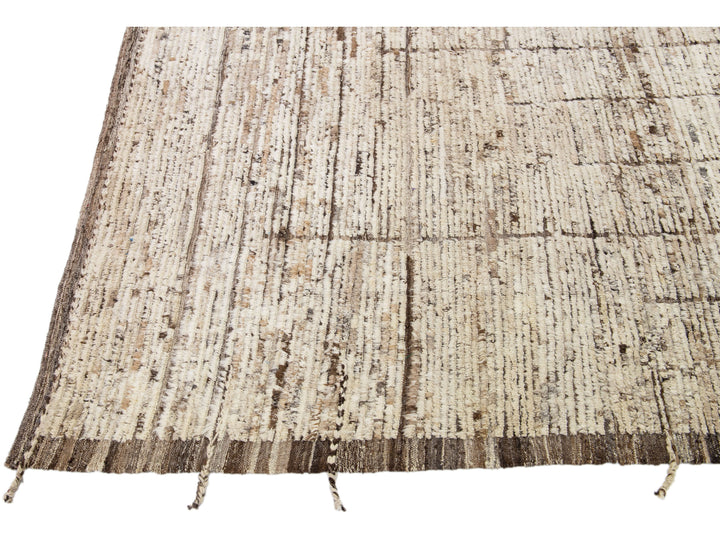 Modern Moroccan Wool Rug 12 X 13