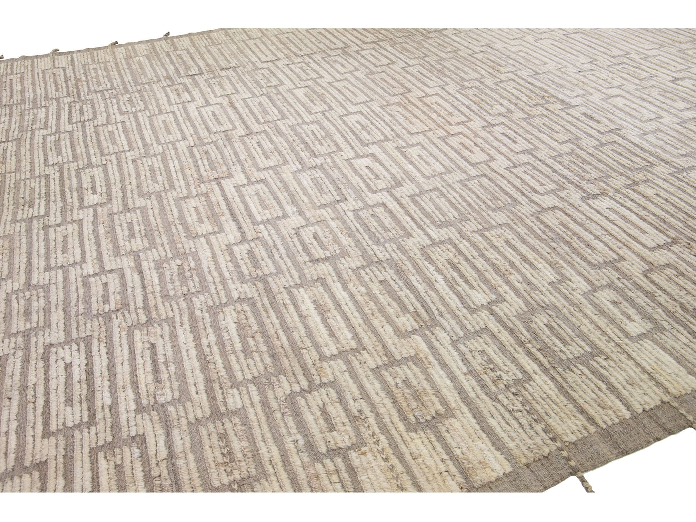 Modern Moroccan Wool Rug 13 X 17