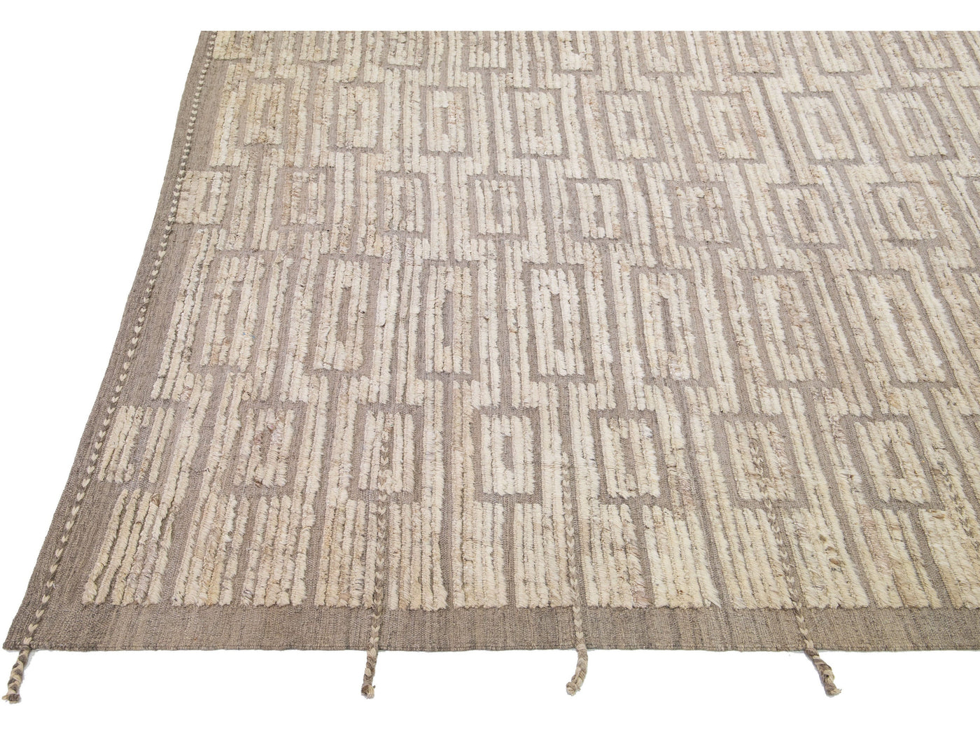 Modern Moroccan Wool Rug 13 X 17